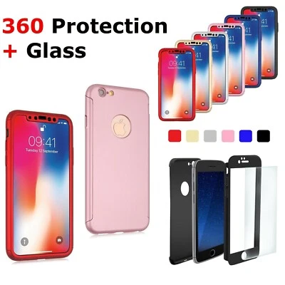 DIGICHARGE Ultra Thin 360 Shockproof Cover Case For Apple iPhone XS X 10 8 7 6 6S 5 5S Plus