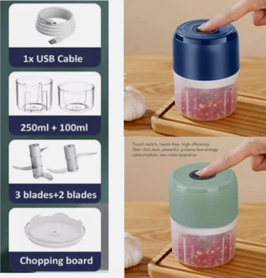 100/250ML Electric Garlic Food Chopper Onion Chopper Grinder Blender Crusher USB - Image 1 of 4