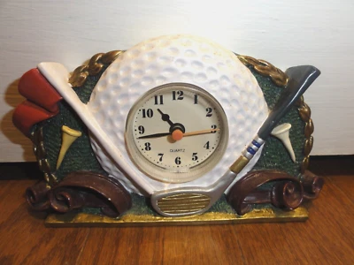 Vintage Golf Themed Desk Shelf Table Mantle Quartz Clock - Image 1 of 4