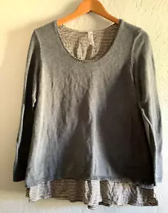 Indigenous Fair Trade Fashion Organic Cotton Sweater LARGE Gray Heather w/ULayer - Bild 1 von 9