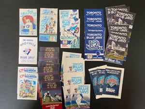Huge lot of 63 MLB Toronto Blue Jays 1980's Pocket Schedules - Mint Condition