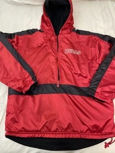 Vintage Chicago Bulls Jacket Pullover 1/2 Zip Reversible Mens Large Reebok Y2K - Picture 1 of 11