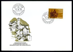 SUIZA FDC 1975 EUROPA PROTECCIÓN MONUMENTO BISUTERÍA CARTA PRIMER DÍA xc36 - Imagen 1 de 2