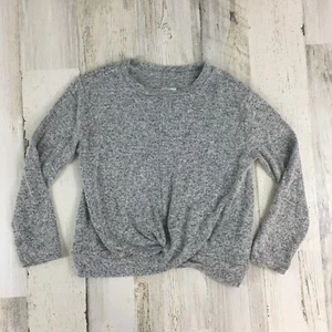Gap Kids Girls Softspun Twist Front Sweater Gray Size XS 4 5 - Picture 1 of 9