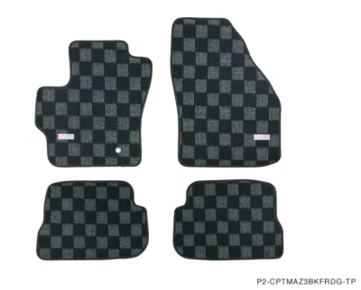 P2M Dark Grey Carpet Floor Mats Front & Rear for Mazda 3 & Speed 3 BK 07-09 New - Image 1 of 4
