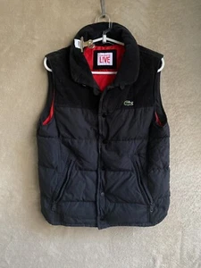 Lacoste Casual Vest Puffer Jackets Size 48 Womens Black Logo Sleeveless - Picture 1 of 11