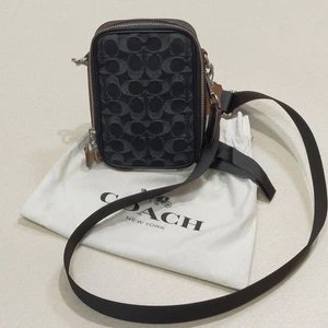 Coach Classic Signature Stanton Denim Crossbody Bag, Multi-Color, Used - Picture 1 of 11