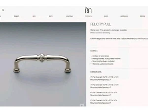 Restoration Hardware Felicity Drawer Pull Handle 4" Silver Chrome NEW RETIRED !! - Picture 1 of 6
