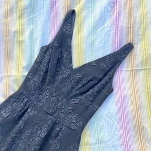 Vintage 1950s Black Crepe Cocktail Dress - Mardi Gras (S) - Picture 1 of 4