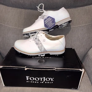 FootJoy Women's Premier Golf Shoes- White/Crock Grey Size 8 - Picture 1 of 9