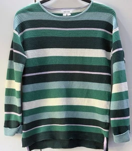 White Stuff ‘Jana’ Green Stripe Cotton Jumper Size UK 10 - Picture 1 of 6