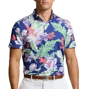 Ralph Lauren RLX Golf Tailored Fit Performance Polo Shirt L Navy Floral $115 NWT - Picture 1 of 8