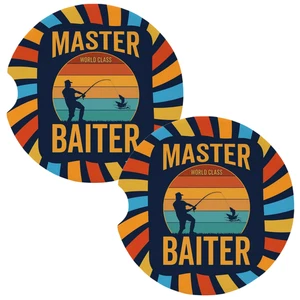 Master Baiter Lustige Angeln Untersetzer für Auto Getränkehalter 2er Set - Bild 1 von 1