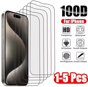 1-5 pack for iPhone 16 15 14 13 12 11 …6 shatterproof tempered glass Protector - Picture 1 of 9
