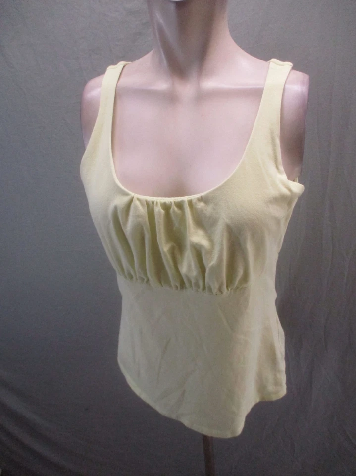 Camiseta sin mangas Eddie Bauer talla L para mujer amarilla mezcla de algodón acanalada entrenamiento gimnasio 035 Foto 1 de 4