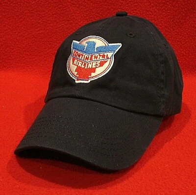 Continental Airlines Retro vintage Logo ball cap, navy-blue low-profile hat - Image 1 of 3