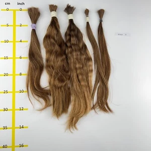 Europäisches Echthaar Schnitthaare/Rohhaare mittelblond mind.100 Gr 30-35cm - Bild 1 von 1