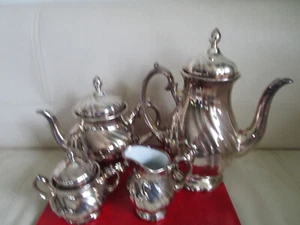  THOMAS alte Kaffee Tee Service Porzellan versilbert aus 40-50er, rar - Bild 1 von 4