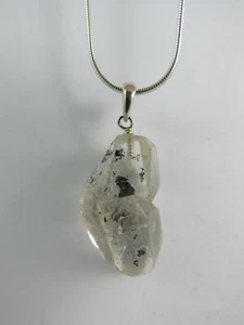 Bergkristall Diamant Doppelender Kettenanhänger mit Silberöse - Bild 1 von 3