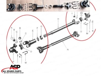 Front Drive Propeller Shaft Kit for Jeep WIllys MB CJ 2A 3A 3B M38-A1326-New - Image 1 of 4