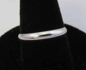 SIZE 4-13 14KT WHITE GOLD PLATED SMOOTH  WEDDING  BAND UNISEX 3MM RING