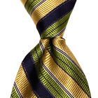 DION SIGNATURE Męski 100% jedwabny krawat KANADA Designer w paski Wielokolorowy EUC