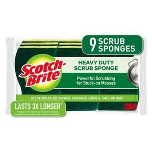 Scotch-Brite Scrub Sponge Heavy Duty Scouring Pads Kitchen Cleaning (9-Pack) - Picture 1 of 12