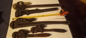 LOT OF 5 Heavy Duty Pipe Wrenches Made in USA-CRAFTSMAN STILLSON PEXT0 - Picture 1 of 7
