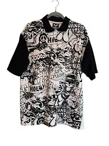 Avirex Vandal Velvet Print Graphic Polo Shirt Size L Retro Y2K - Bild 1 von 5
