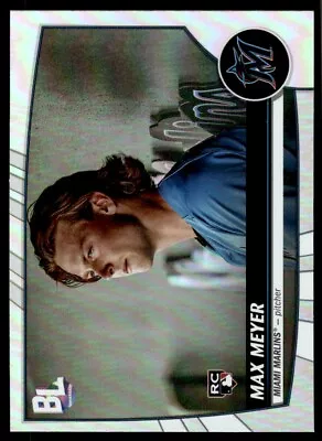 2023 Topps Big League SILVER FOIL Max Meyer Rookie Miami Marlins #206 R19 - Image 1 of 2