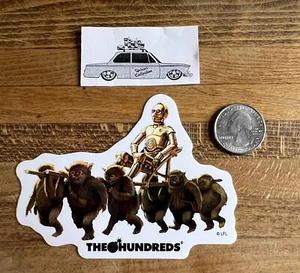 The Hundreds Clothing X Star Wars C-3po Ewok Skateboarding STICKER Jedi Crooks - Picture 1 of 1