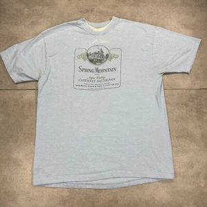 vtg 80s wine napa valley spring mountain cab hanes t shirt L single stitch USA - Picture 1 of 15