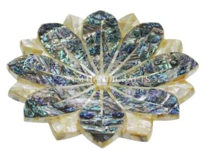 Frutero de mármol con cáscara de abulón de 10", mesa llamativa decoración frutero seco Foto 1 de 4