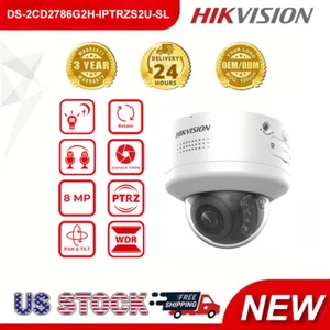 HIK 8MP 4K AcuSense PTRZ Varifocal Dome Network Camera DS-2CD2786G2H-IPTRZS2U/SL - Picture 1 of 10