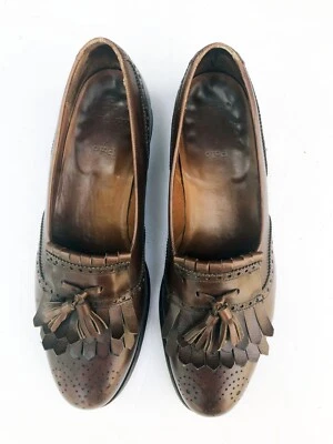 Mocasín Ralph Lauren POLO Vintage Años 80/90 Sin Cordones Brogue Borla Cuero Marrón M Foto 1 de 4