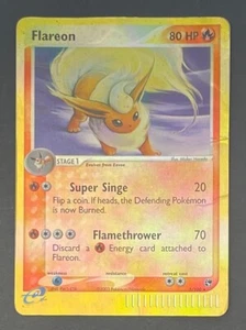 Pokémon Card Flareon 5/100 Reverse Holo EX Sandstorm E-Reader - Damaged - Picture 1 of 3