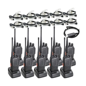 10PK BAOFENG BF-888S Two Way Radio Long Range 16 CH Radio and Tenway Earpiece - Zdjęcie 1 z 6