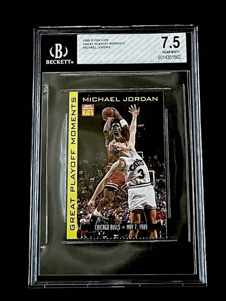 MICHAEL JORDAN RARO 1998 Sports Illustrated SI para niños gran playoff BGS 7,5 Foto 1 de 2