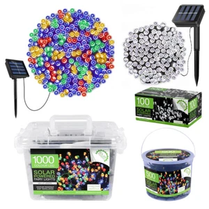 100-1000 LED Solar Fairy String Lights Outdoor Garden Christmas Party Decor Xmas - Picture 1 of 16