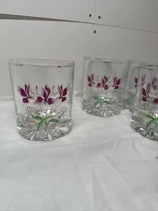 Juego de 4 vasos rocas Mid Century años 50 cristal iris 6 OZ hechos en Italia - Imagen 1 de 10
