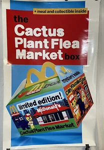 McDonalds Window Decal Cactus Plant Flea Market 53x31 Clear Frame NEW - Picture 1 of 5