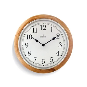 Acctim Round Pine Wooden Quartz Wall Clock, Clear Arabic Numbers 32cm Winchester - Picture 1 of 1