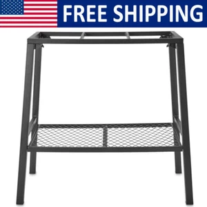 10-15 Gal Aquarium Stand Powder-Coated Steel Protective Foot Pads Shelf Black - Picture 1 of 5