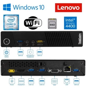 Lenovo Tiny Mini MICRO PC i3 2.8GHz 8GB RAM 1TB SSD WIN 11 WIFI COMPUTER - Picture 1 of 2
