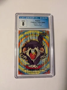 CGC 8 NM-MINT RATTATA Stick-On Card 9 of 10 Topps Series 2 #19 Pokemon 2000 - Bild 1 von 2