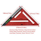 7inch Gauge Measuring Clear Scale With Level Carpenter Square Triangle Ruler