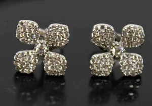 Ohrstecker Sterlingsilber YGI vierblättriges Blume Kleeblatt Zirkonia - Bild 1 von 4