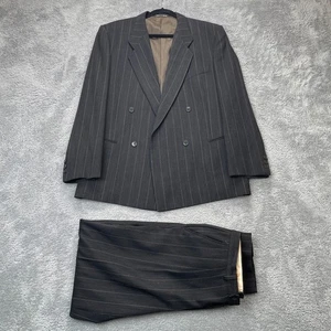 Blazer de Colección Giorgio Armani Traje Chaqueta Para Hombre Grande Gris Mani Rayas 2 Piezas - Imagen 1 de 21