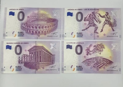 Lot 4 Billets  Zéro 0 € Euro Touristique / Souvenir 2018-1 / 2018-2 - Photo 1/2