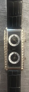 Reloj CTC Doble Zona Horaria Cuarzo Rectángulo I Correa Cuero Negro Beyond American - Imagen 1 de 18